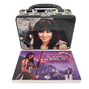 VTG 1997 XENA Warrior Princess Tin Metal Lunchbox RARE 7.5 X 5.5 Original Book